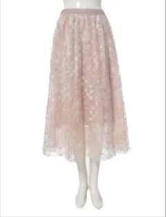 fifth フラワー刺繍チュールスカート　ピンク　Mサイズ