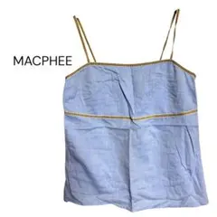 MACPHEE キャミソール 綿100% ブルー ナチュラル コットン 夏コーデ