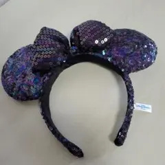 ディズニー ミニー耳カチューシャ 黒紫