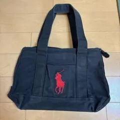 ポロラルフローレン　トートバッグ　キャンバス　ブラック