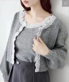 kastane レースニット＆キャミ＆カーデセット アンサンブル