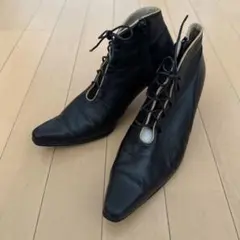 レザー レースアップブーツ 黒のサムネイル