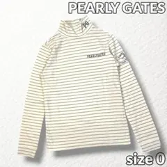 【PEARLY GATES】ゴルフモックネックシャツ ロゴプリント ボーダー 0