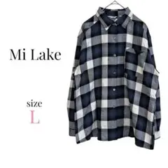 MiLake【L】長袖チェックシャツ フランネルシャツ カジュアル ボーイッシュ