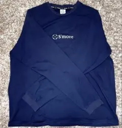 S'more 長袖Tシャツ ネイビー 伸縮生地 ロゴT Lサイズ