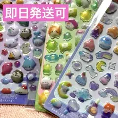 ボンボンドロップシール 3個セット 透明 立体 ぷくぷくシール　軽くてお手軽♪1