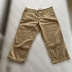 ベージュ チノストレートレッグ 七分パンツ