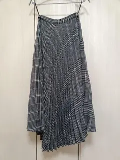 アシンメトリー プリーツスカート ロングスカート