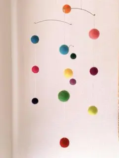 モビール　羊毛フェルトボール　〝ポップパーティー” メリー　ハンドメイド