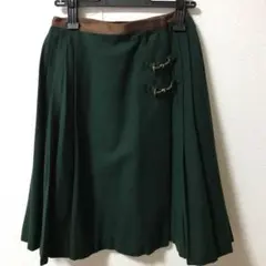 ★最終価格★深緑　巻きプリーツスカート