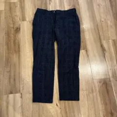 ダークグレー チェック柄 スラックス S