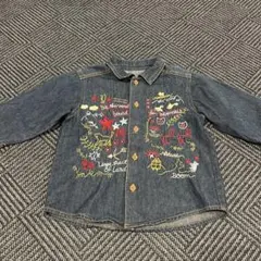 子供用　刺繍入りデニム長袖シャツ 95