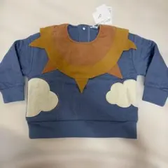 新品 太陽と雲モチーフ トレーナー ブルー