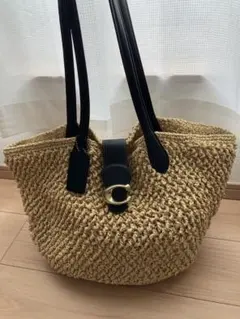 極美品】COACH コーチ かごバッグ ベージュ/オレンジ ※相場7万円