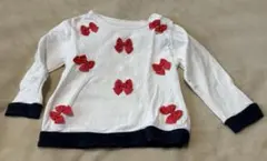 ケイトスペード　ベビー服　リボン付長袖カットソー　首元スナップボタン　80cm
