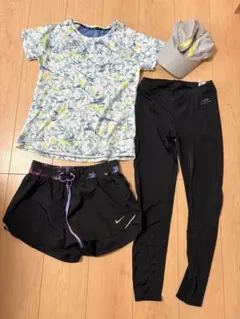 花柄TシャツとNikeショートパンツセット