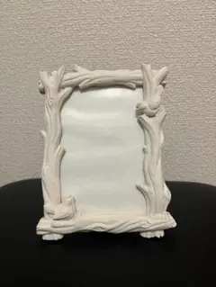 フォトフレーム　鳥デザイン（白、陶器）