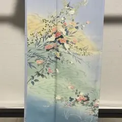 D312 訪問着　手描き友禅　花模様　正絹　着物　袷　しつけ糸付き未使用極美品