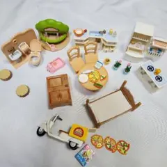 シルバニア　キッチン　トイレ　冷蔵庫　テーブル　椅子　ガスコンロ　オーブン　他