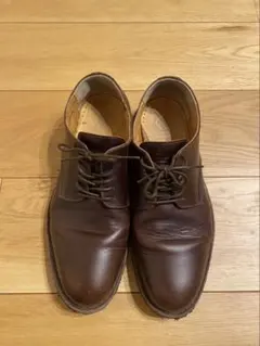 ブラウンレザー レースアップシューズ　26.5cmから27.0cm