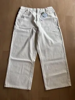 ホワイト ストレートパンツ 股下64cm/68cm