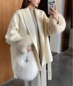 DHOLIC ストラップ&エコファー付ハーフコート B013442