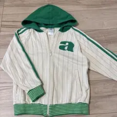 adidas パーカー　キッズ130 グリーン　アイボリー