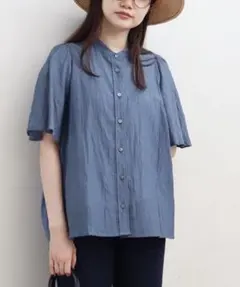 fig london ブラウス　くすみ　ブルーのサムネイル