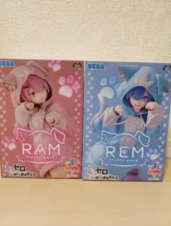 【Re:ゼロ】レム・ラム fluffy pack フィギュア セット　プライズ