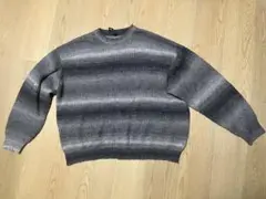 グレー系リブ編みオーバーサイズニット グラデーションニットのサムネイル