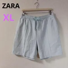 【ザラ】ZARA ショートパンツ ハーフパンツ　水色　腰ひも　カジュアル　XL