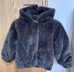 新品 ZARA フェイクファーフード付きジャケット 122cm