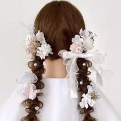 成人式 結婚式 卒業式 髪飾り 前撮り ヘアアクセサリー ツインテール -110