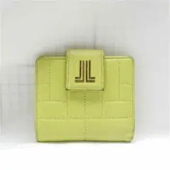 LANVIN 二つ折り財布 イエロー系 ロゴプレート レザー レディースのサムネイル