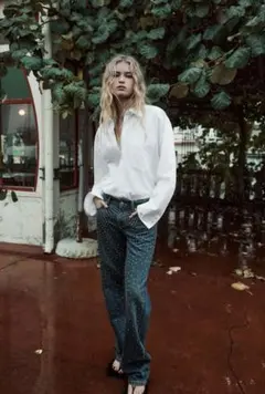 ZARA定価13,590円 リラックスオーバーサイズ ミッドライズジーンズ 32