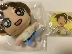 遠山和葉 名探偵コナン セガラッキーくじ 缶バッジ ぬいぐるみ 2点セット