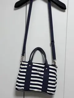 ストライプ 2WAYバッグ ネイビー