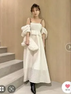 LILY BROWN 2WAYペプラムジャガードワンピース