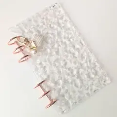 d◎ A6 アクリルバインダー 家計管理簿 かわいい 水流 手帳 収納 チャーム