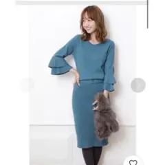 ジャスグリッティー新品未使用袖フレアタイトニットワンピース