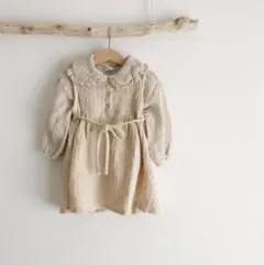 韓国子供服　ワンピース　ベージュ　90サイズ