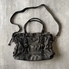 00s y2k レザー 本革 ZER ショルダー バッグ トート 2way - メルカリ