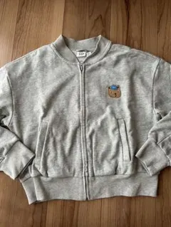 GAP KIDS グレー ジップパーカー　M クマ