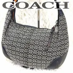 美品✨COACH ワンショルダーバック ホーボー シグネチャー 肩掛け ブラック