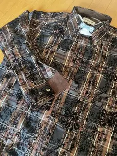 美品　mila schön ミラショーン　フロッキー　チェック　長袖シャツ 46