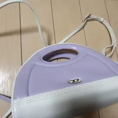 【極美品】DIESEL　ムーンバッグ　紫　白　ハンドバッグ　Dロゴ