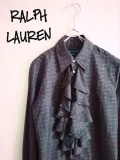 D221473 RALPH LAUREN チェック フリル ブラウス