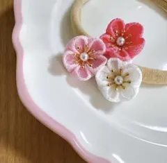ベビーヘアバンド　つまみ細工　ハンドメイド
