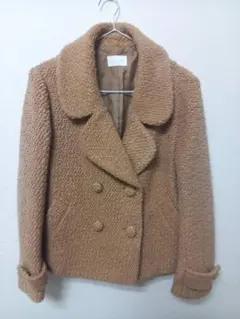 ボア風ダブルブレストジャケット ベージュ