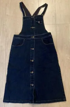 デニム ジャンパースカート ネイビー